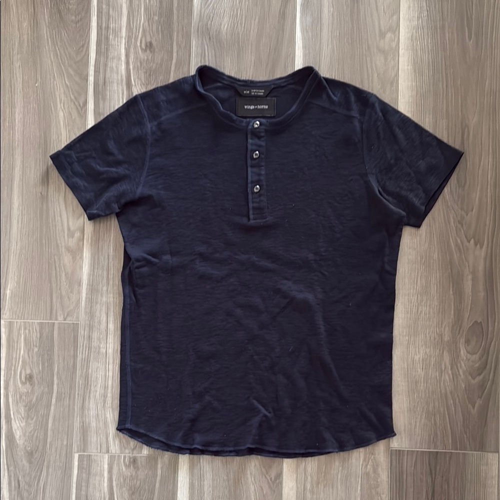 Wings+Horns 1x1 Slub Henley s/s